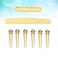 thumbnail image 6 of GOOHOCHY 6 String Folk Guitar Brass Bridge Saddle and Nut and 6pcs Guitar Bridge 02107 (Golden), 6 of 8
