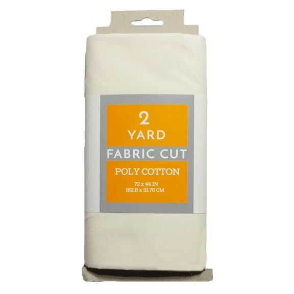 Shason Textile 2 Yard Cut Poly Cotton Fabric, Linen, 44" Wide for Craft & Quilting Projects