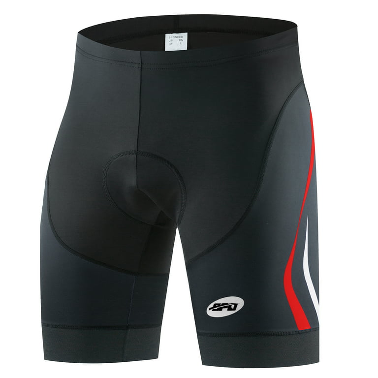 Men Padded Bicycle Shorts Biking Half Pants Breathable Cycling Clothes  Riding Pad Tights Red XXL 