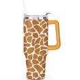 thumbnail image 2 of 40oz Fashion Leopard Pattern Stainless Steel Flip Straw Tumbler Spill Proof Travel Cup Double Wall Vacuum Insulated Coffee Mug with Top Handle, 2 of 6