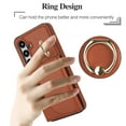thumbnail image 6 of Allytechgroup Phone Case for Samsung Galaxy S25, PU Leather Galaxy S25 Cover with Card Holder, Rotating Ring Stand PU Leather Shockproof Anti-Scratch Wallet Case for Women Men,Brown, 6 of 7