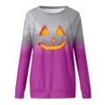 thumbnail image 1 of Camiseta de manga larga con cuello redondo y estampado divertido de Halloween para mujer Fridja fjkfkj909, 1 of 4