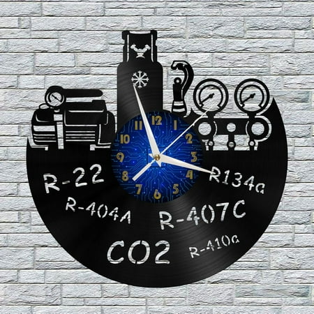 Chemical Energy 12 Inch Vinyl Record Wall Clock - Silent, Creative, and Unique Clock for Living Room, Entryway, or Bedroom Decor - Perfect Gift Idea(12 inchs B without LED)