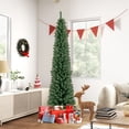 thumbnail image 1 of Gymax 7 FT Pencil Christmas Tree Artificial Xmas Tree w/ 523 Memory Wire Branch Tips, 1 of 10