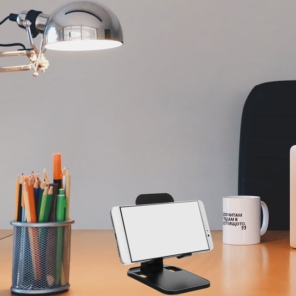 MOKKHNB Black Folding Mobile Phone Stand, Stable Support Holder for Smartphones and Tablets, Portable and Adjustable Design