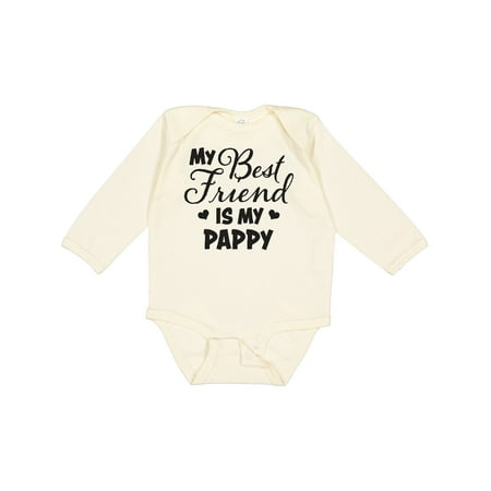 

Inktastic My Best Friend is My Pappy with Hearts Boys or Girls Long Sleeve Baby Bodysuit