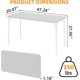 thumbnail image 3 of 4 ft heavy-duty gris folding mesa con pu leather metal frame portable para indoor/outdoor party banquet picnic camping y wedding, 3 of 7