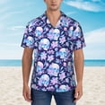 thumbnail image 2 of Susaid crystal Skull flower leaf Print Short Sleeve Shirts Button Down Casual Shirts Summer Beach Aloha Button Down Short Sleeve for Men ,Medium, 2 of 7