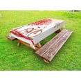 thumbnail image 1 of Valentines Day Outdoor Tablecloth, Romantic Tree with Blooming Hearts with Bike and Petals Vintage Artwork, Decorative Washable Fabric Picnic Table Cloth, 58 X 84 Inches,Cream Vermilion, by Ambesonne, 1 of 2