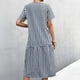 thumbnail image 3 of Vestido Con Estampado A Cuadros Vestido De Manga Corta Para Mujer Vestido Con Estampado A Cuadros Vestido Con Estampado A Cuadros Transpirable De Manga Corta Con Volantes Cuello En ANGGREK Negro L, 3 of 5