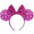 thumbnail image 2 of Disney Minnie Mouse Sequined Pink Hearts Headband Ears New With Tag, 2 of 2