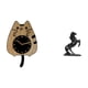 thumbnail image 1 of Reloj de pared decorativo con forma de gato, reloj de pared de madera, decoración moderna, escultura de animal silencioso, estatua de caballo de resin, 1 of 8