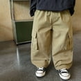 thumbnail image 2 of RMGVDSD Boys Cargo Pants Stylish Solid Color Casual Trousers Kids Elastic Waist Pants Comfortable Durable Playwear Everyday Outdoor Trousers Cute School Clothes 7-8 Years, 2 of 9