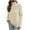 Beige, variant on MIUOWANP Cotton Sweaters for Women V Neck Women's Raglan Sleeve Turtleneck Sweater Women's Loose And Winter Long-sleeved Sweater Beige L