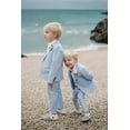 thumbnail image 4 of Boys Linen Suit Set Boys Summer Beach 3 Pieces Slim Fit Kids Tuxedo Suit Blazer Vest Pants Suit, 4 of 8