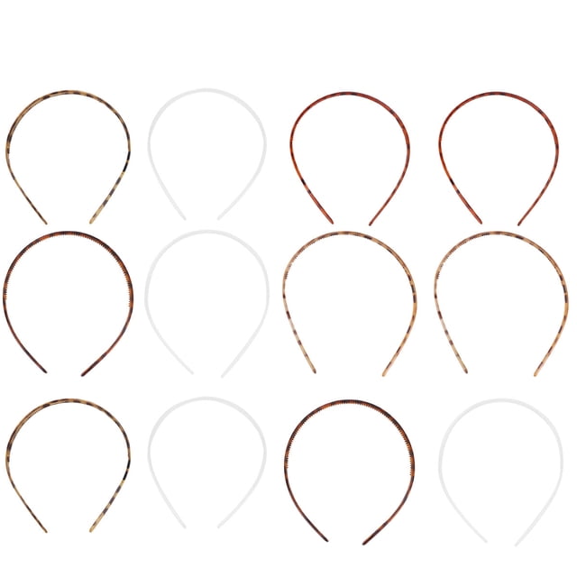 Luxshiny 12Ud Diademas De Plástico Sencillas Marrón Accesorio Chic Para Salidas