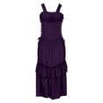 thumbnail image 4 of QATAINLAV Women's Corset Gothic Dress Suspenders Medieval Dresses Ladies Sleeveless Halloween Costume Victorian Clothes, Purple, L, 4 of 6