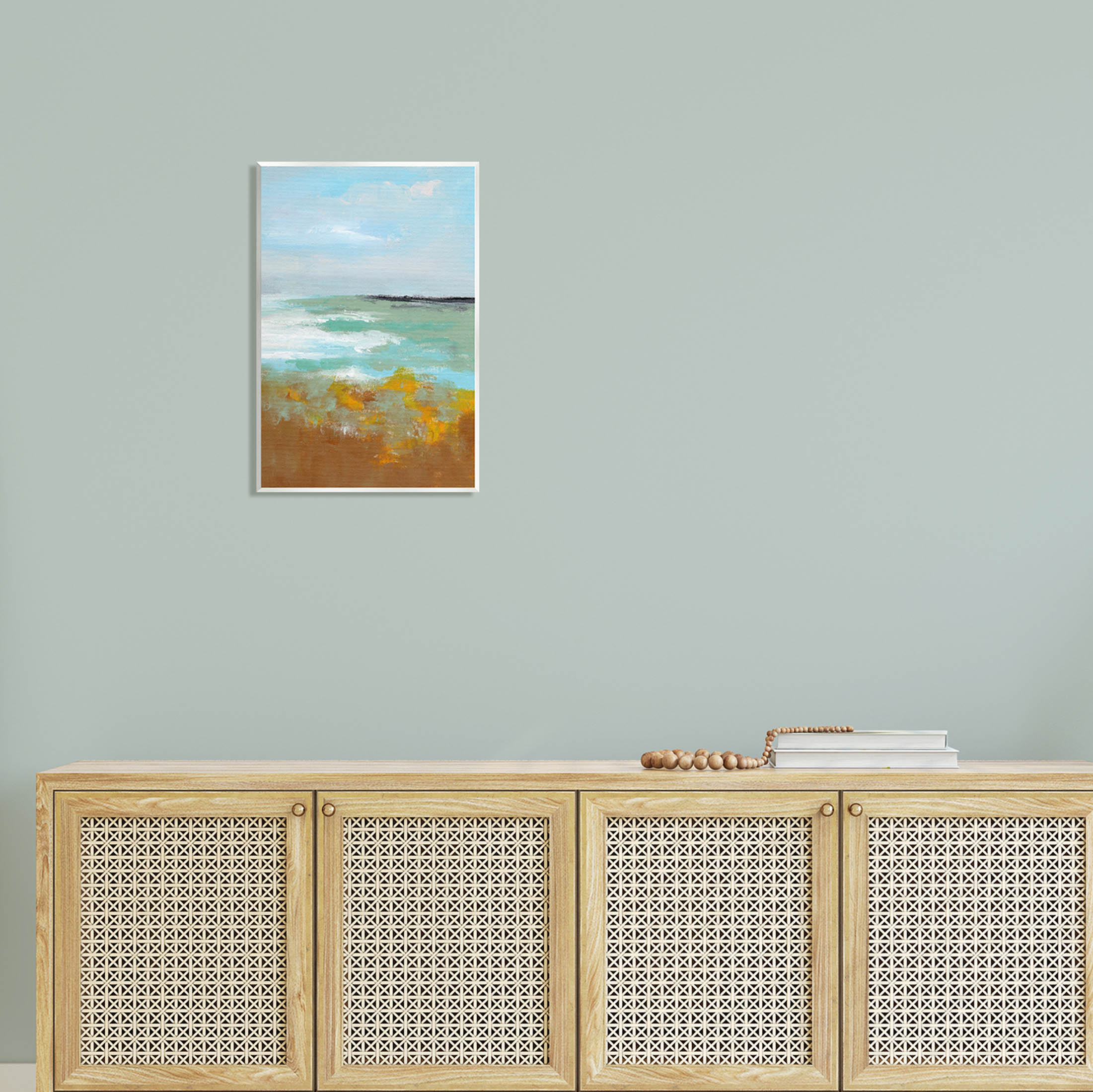 Stupell Industries Modern Distant Ocean Waves Landscape Painting Unframed Art Print Wall Art, Design by Nikita Jariwala