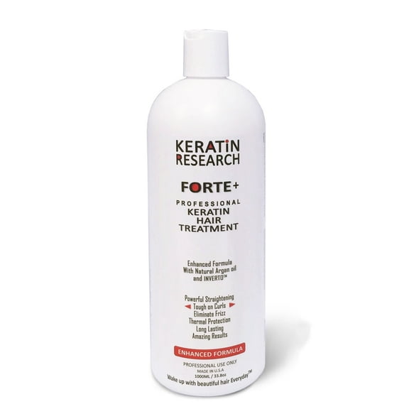 Keratin Research Forte Plus, Extra Strength Keratin Blowout Hair Straightening Treatment 1000ml Made in USA