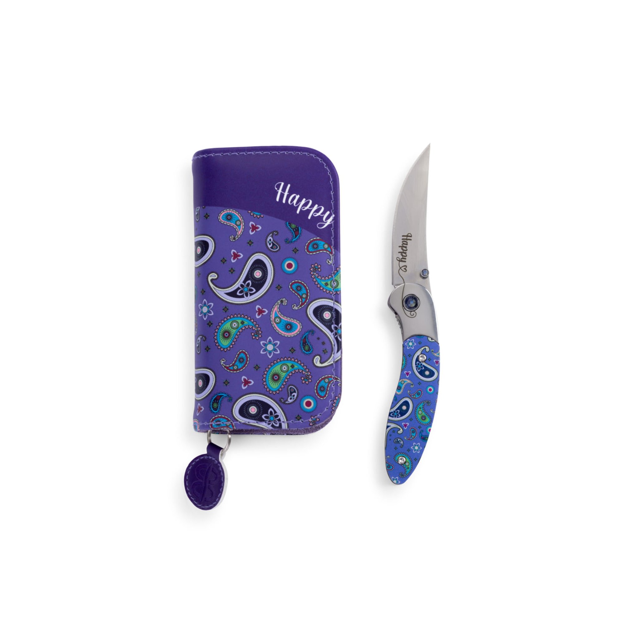 Brighten Blades Happy Folding Knife w/ Case 2.56in 8Cr13MoV Stainless Steel C