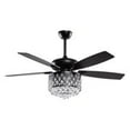 thumbnail image 1 of Parrot Uncle 52 Inch Modern Ceiling Fan with Remote Control, Crystal Chandelier Ceiling Fan, Black, 1 of 1