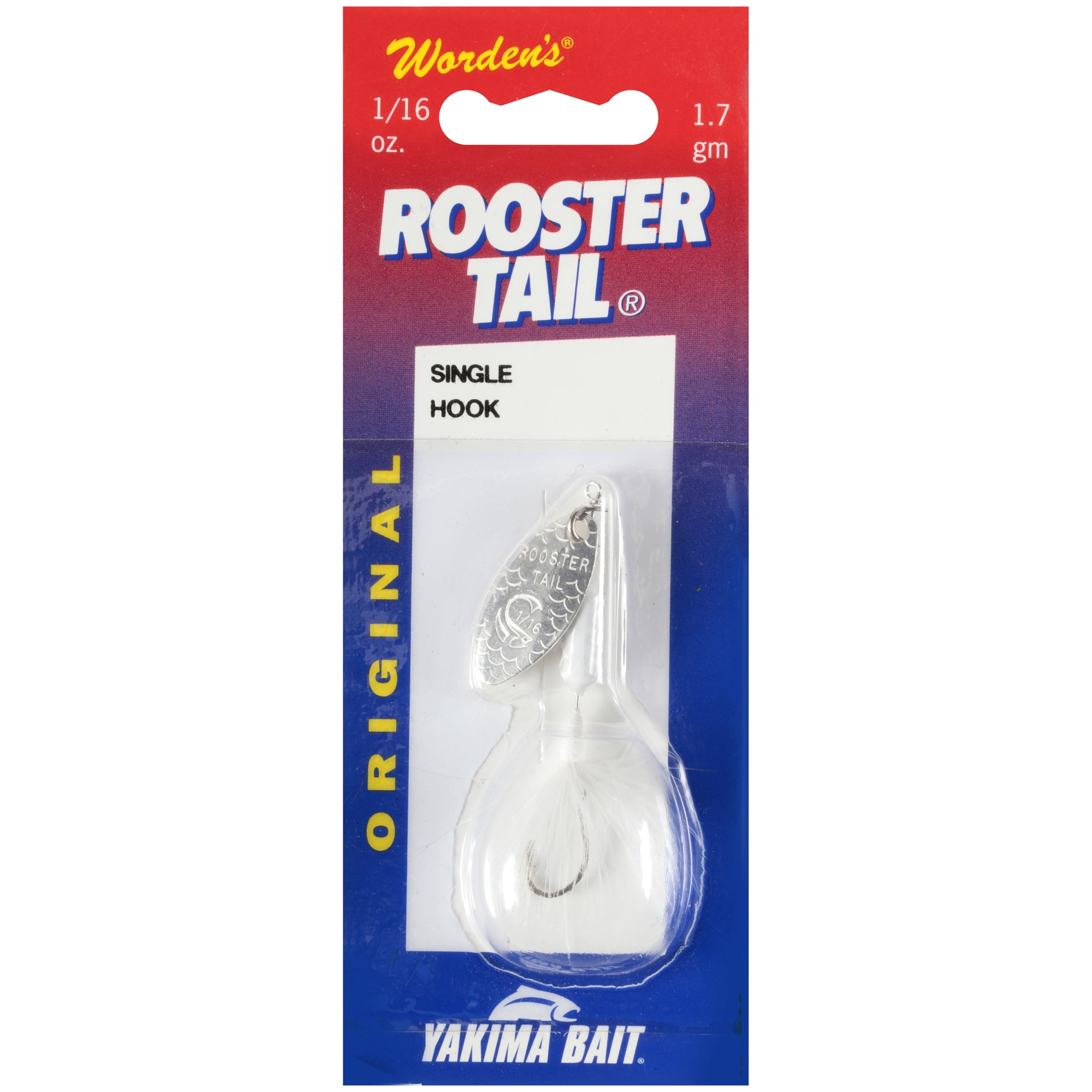(2 pack) Worden's® Original Rooster Tail® Fishing Hook, Inline Spinnerbaits Lure, White
