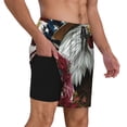 thumbnail image 2 of KLL Eagle With Hat And Roses for Mens Swim Trunks Quick Dry Swim Shorts with Built-in Compression Liner Funny Swimwear Bathing Suits-3X-Large, 2 of 6