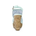 thumbnail image 2 of BLISSFUL STEP Women's Shoes Open Toe Platform Heel Laces Wedge Sandals Blue Flower 10, 2 of 7