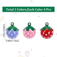 thumbnail image 2 of 12 cascabeles de fresa en forma de fresa rosa, de cobre, de latón pintado, para hornear, con forma de fresa., 2 of 7