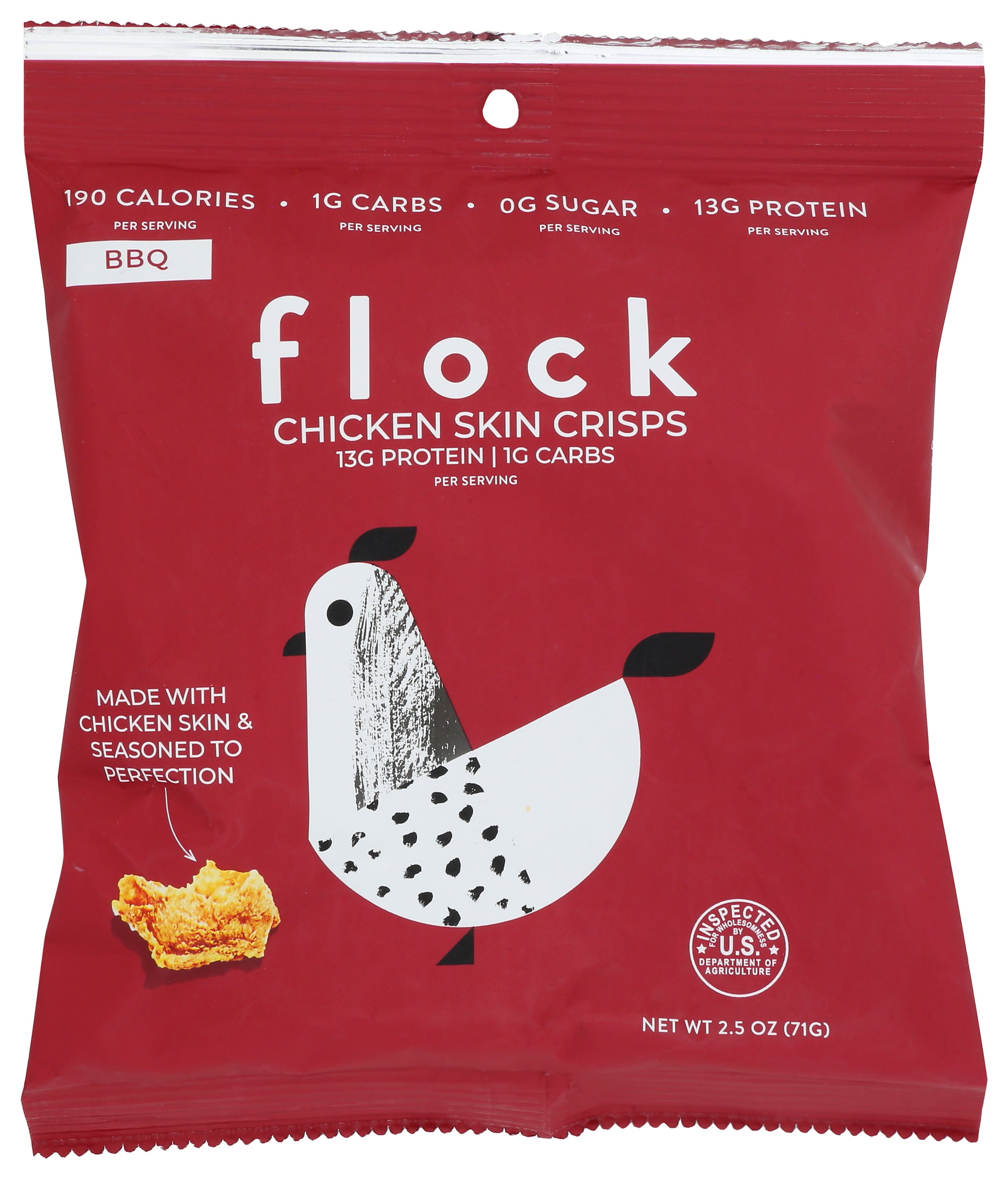 Flock Chicken Chips Chips Chicken Bbq 2.5 Ounce Pack Of 8