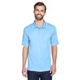 thumbnail image 1 of 8210 Uc Mens Mesh Pique Polo Columbia Blue M, 1 of 3