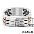 thumbnail image 4 of EOEMY 8mm Silver Rose Gold White Cz Band Women'S Stainless Steel Hollow Ring Size 6-10, 4 of 4