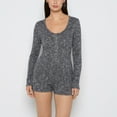 thumbnail image 1 of Placket Front Onsie in Tuxedo Black, 1 of 5