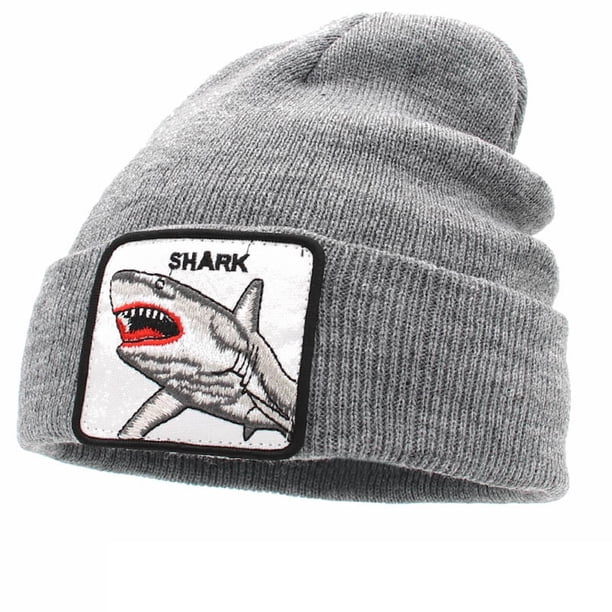 Gorro de punto Anime Shark Grey Winter Beanie Unisex