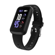 iTech Active 4 Unisex Adult Smartwatch Fitness Tracker, Black, Silicone Strap