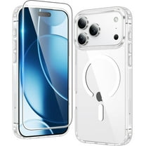 ShieldFlex for iPhone 17 Pro Case Clear,Magnetic Transparent Phone Cases with Screen Protector Slim Anti Yellowing Shockproof Protective Phone Cover 6.3 Inch