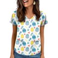 thumbnail image 4 of OIOLOYJM Easter Scrub Tops Women 2026 Funny Medical Bunny Eggs Print Tops Short Sleeve V Neck Nursing Shirts Soft Oversized Working Uniform with 2 Pockets Hot Pink 5XL, 4 of 6