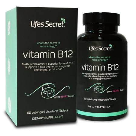 Vitamin B12 Complex Methylcobalamin Methyl B12 Lozenges Supplement 5000 mcg, 60 Sublingual Vegetable Tablets Boost Energy Levels & Speed up Metabolism Benefits Heart & Brain Function USA