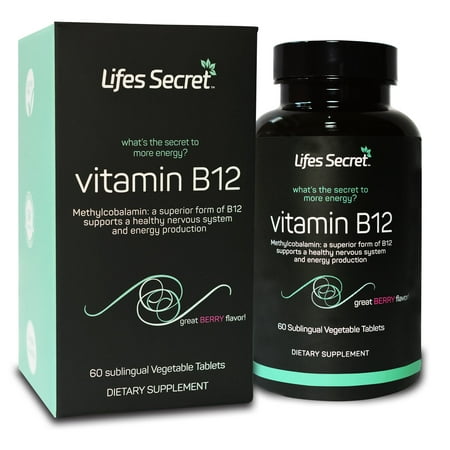 60 Vegetable Tablets Vitamin B12 Complex Methylcobalamin Methyl B12 Lozenges Supplement 5000 mcg, 60 Sublingual Vegetable Tablets Boost Energy Levels & Speed up Metabolism Benefits Heart & Brain Function USA Made ()