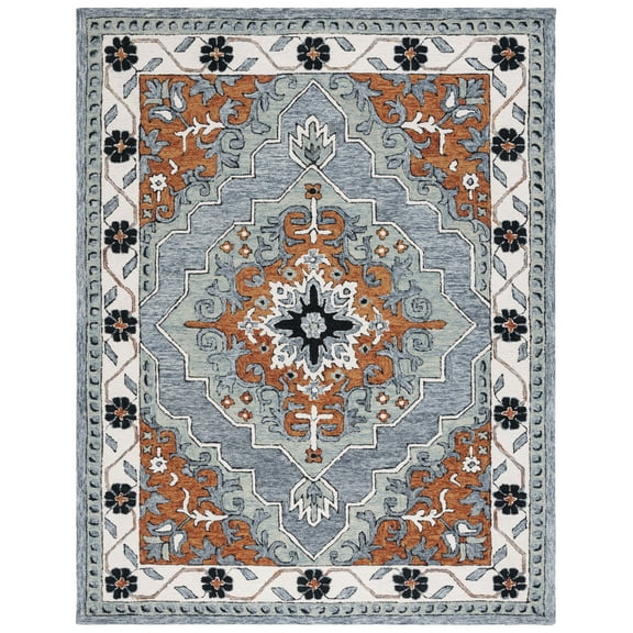 SAFAVIEH Metro Emmeline Medallion Area Rug, Blue/Ivory, 8' x 10'