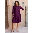 thumbnail image 4 of Roaman's Women's Plus Size Plus-Size 3/4 Sleeve Boatneck Lace Swing Dress, 4 of 6