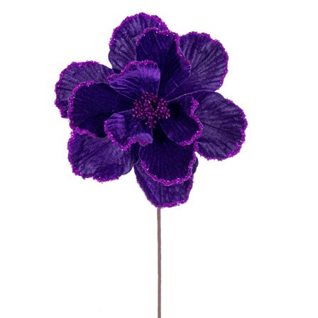 20" Plum Velvet Magnolia 10" Flower 3/Bg