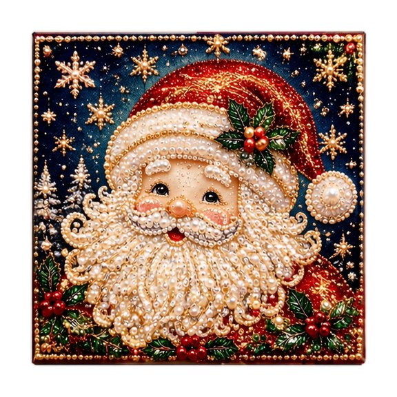 Pearl Art Kits for Adults 7.8x7.8 Inch Christmas Diamond Painting Kit With Light Up Frame For Holiday Decor And Hanging Ornament Set Beautiful DIY Craft Project For Home Decoration Ideal Gift