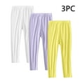 thumbnail image 2 of HAOTAGS Girls 3PC Leggings,Soft Tight Cotton Stretch Lightweight Dance Girl Leggings 3-Pack White 2 Years, 2 of 9