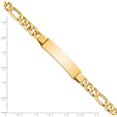 thumbnail image 5 of Auriga Fine Jewelry 14K Yellow Gold Figaro Id Bracelet 8 inch for Women, 5 of 6