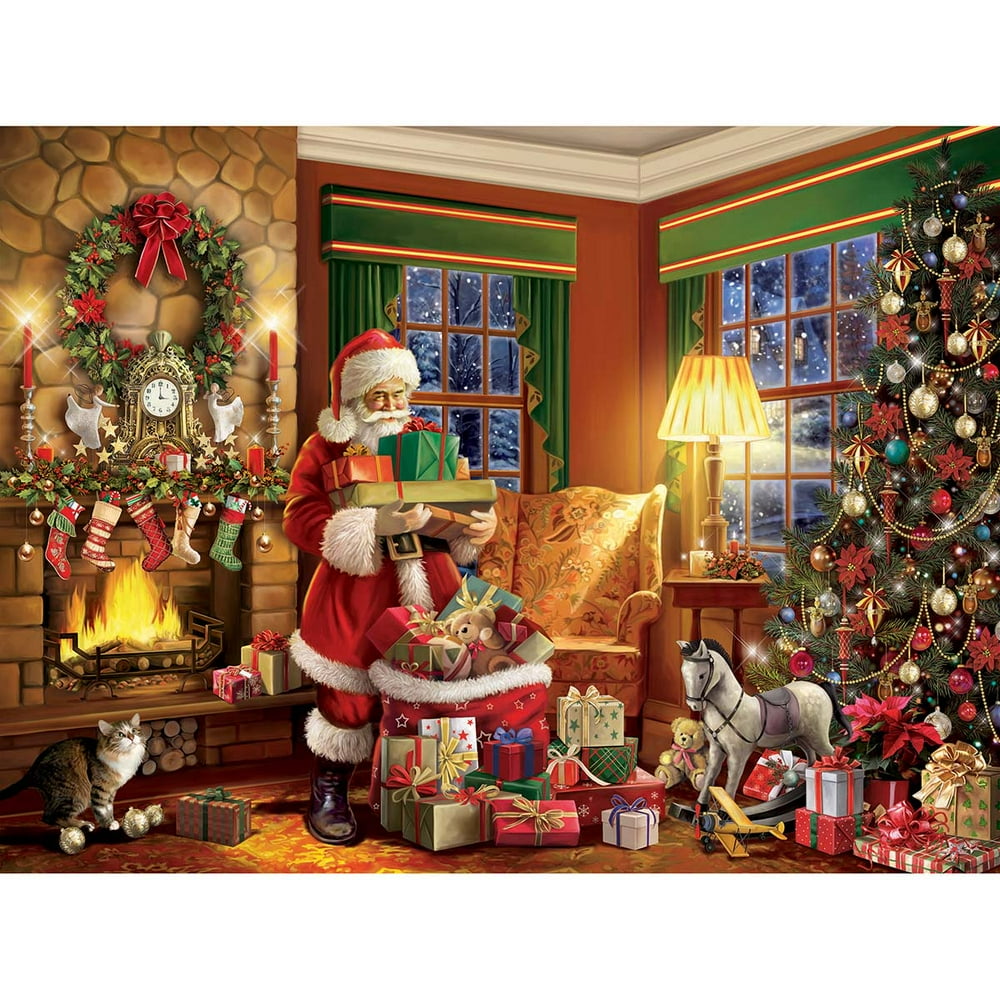 White Mountain Puzzles Delivering Gifts 550 Piece Jigsaw Puzzle