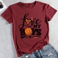 thumbnail image 1 of Camiseta Love my basketball boy Vino Rojo M FLhrweasw Para estrenar, 1 of 1