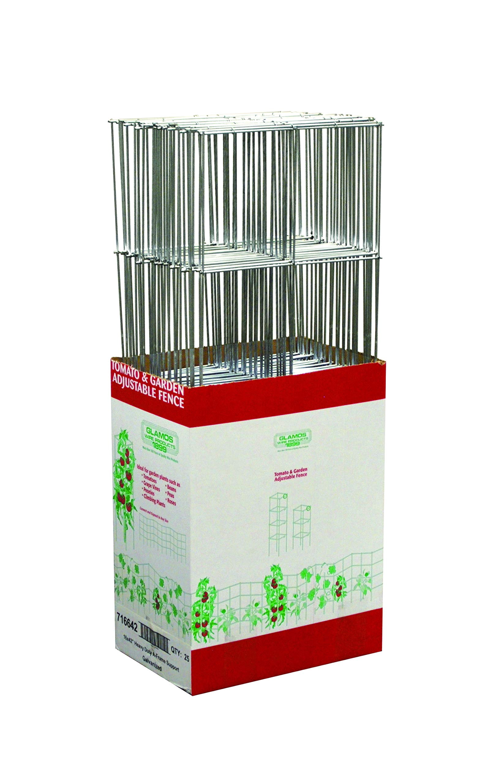 Glamos Wire 42 inch Steel A-Frame Vegetable and Plants Plant Support Grow Though Grid 5 Pack