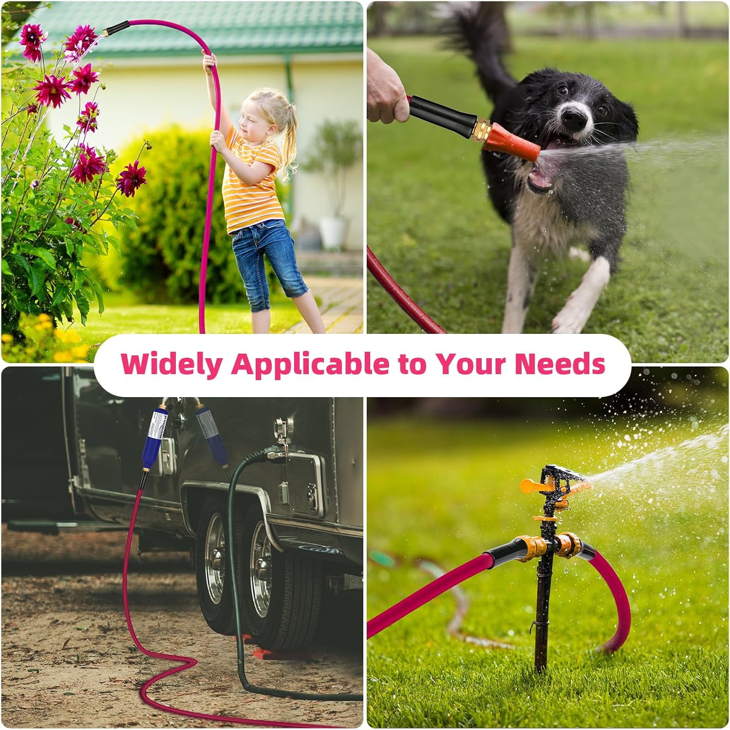 Garden Hose 5/8 in x 25 ft, Heavy Duty  Anti-Kink Flexible Water Hose for Drinking Safe  All-Weather Lightweight
