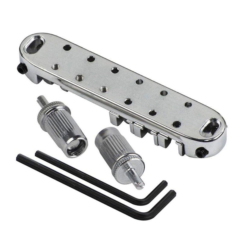 4X Chrome Metal Plated Roller Saddle Tune-O- Bridge for Style Electric Guitar Replacement